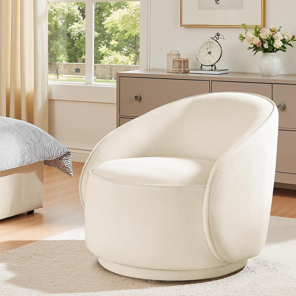 Swivel Accent Chairs Set of 2, 360° Comfy Barrel Swivel Club Armchair, Modern Reading Chair for Living Room, Bedroom, Office, Balcony, Entryway