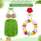 3 Pcs Summer Bikini Goose Outfit for 23'' Plastic or Cement Porch Goose Hawaiian Knitted Bikini Lawn Clothes Tropical Costume for Summer Hula Party Patio Yard Lawn
