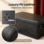 DVD Storage Box 6 Pack, PU Leather DVD Organizer Stackable, Holds 156 DVDs, Disc Organizer for Blu ray CD Video Game, Home Entertainment Media Holder