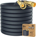 10FT Lightweight Flexible Hose,Solid Brass Head Garden Hose for Boat,RV, Marine Washdown, Lawn,Garden,Camp,outdoor,Superior high pressure TPE water Hose (BlueBlack, 10 FT)