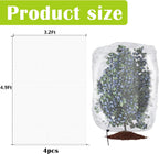 4 Pcs Insect Bird Barrier Tree Net with Drawstring, 4.9 x 3.2 Ft Garden Bird Netting Plant Cover, Fruit Tree Netting for Protect Plants Fruits Flowers from Insect Bird Eating