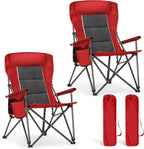 ALPHA CAMP Heavy Duty Camping Chairs with Cup Holder Oversized Folding Chair 500LBS Capacity Outdoor Chair with Headrest,Lawn with Side Pocket for Lawn, Sports and Fishing