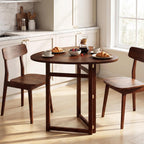 Giantex 31.5" Folding Dining Table for 2-3, Drop Leaf Kitchen Table with Triangular Top & Solid Rubber Wood Frame, Space-Saving Dinner Table for Dinette, Small Space, Restaurant, Walnut