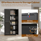 UNICOLY 71" Kitchen Pantry Cabinet, Pantry Storage Cabinet with Doors and 4 Shelves, Metal Storage Cabinets for Kitchens, Living Room, Dinning Room, Assembly Required, Black