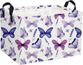 Rectangular Butterfly Baskets Storage Bins Organizer Box Room Decor for Home(Purple Butterfly)