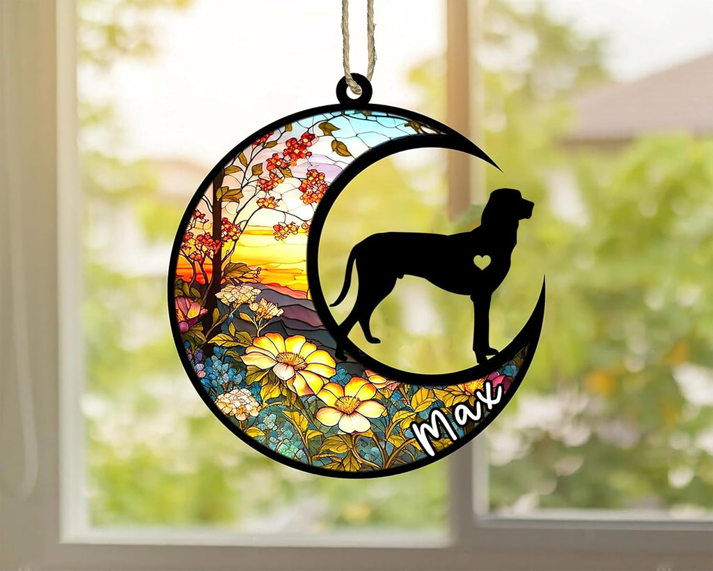 Personalized Dog Memorial, Custom Name Porcelaine Dog Christmas Ornament with Name, Custom Breeds, Pet Loss Light Catcher, Gifts for Lovers Loss of Pet Sympathy on Mothers Day Christmas
