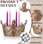 Nativity Advent Candle Holder 9.4 Inch Christmas Advent Wreath Candleholder Resin Nativity Advent 5 Candle Holder Centerpiece Christmas Holy Family Candlestick Christian Holders Xmas Supplies