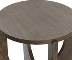 LuxenHome Round End Table, 20 Inch Mid-Century Modern Walnut Finish Wood Accent Side Table for Small Paces, Minimalist Bedside Sofa Nightstand for Living Room, Bedroom, or Office