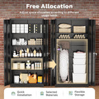 Greenvelly 72" H Metal Storage Cabinet, 36" W x 18" D Black Metal Cabinet with 2 Doors and 4 Adjustable Shelves,Locking Cabinets for Office, Home, Garage, School