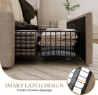 SHA CERLIN King Size Storage Bed Frame with 4 Oversized Drawers, Modern Wingback Headboard with Storage Shelf & Charging Station, No Box Spring Needed, Easy Assembly, Beige