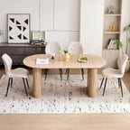 Oval Dining Table, 70.8" Modern Wood Kitchen Table for 4-6 People with Sturdy Legs, for Dining Room Kitchen, Natural Color