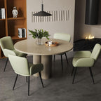 VKNOW Modern Faux Leather Dining Chairs Set of 4 with Armrest, Green | Armed Dining Room Chairs with Metal Legs, Kitchen Chairs for Restaurant Kitchen Living Room
