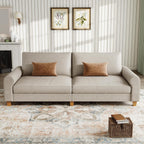 EASE MOOSE 70.6" Faux Leather Loveseat Sofa, Deep 2 Seater Couch, Greige | Removable Covers, Pocket Spring Cushions, Waterproof & Scratch-Resistant, Easy Clean, Easy Assembly Couches for Living Room
