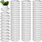 70 Packs 4" Clear Plant Saucers for Indoor Outdoor Use Heavy Duty Plastic Plant Trays for Planter Flower Pot Drip Trays to Catch Water, 4 to 20 Inch, Round Transparent