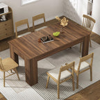 70.8"-110" Extendable Dining Table for 6-12 Person, Wooden Dining Room Table, Modern Extendable Table for Gatherings, Meeting for Small Kitchens, Dining Office Areas(Walnut)