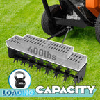 45 Inch Towed Spike Aerator, Tractor Lawn Aerator with 8 Steel Spike Discs, Mower Hitch, Lawn Soil Penetrator with Extra Wide Drawbar for Farm, Planting (Black, 45 Inch)