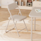 No Assembly Kids Folding Table and Chairs Set 3-Piece PU Padded | Fold-Flat Design + No Assembly + PU Padded Comfort – A Perfect Space-Saving Activity Set for Kids Ages 2-8