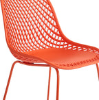 Modern Plastic Dining Chairs, Set of 4 (Blood Orange) | Easy-clean, 280lb Capacity Mental Legs, 5min Quick Assembly, Dining room& Kitchen Seating, Stable on Floors & Carpet