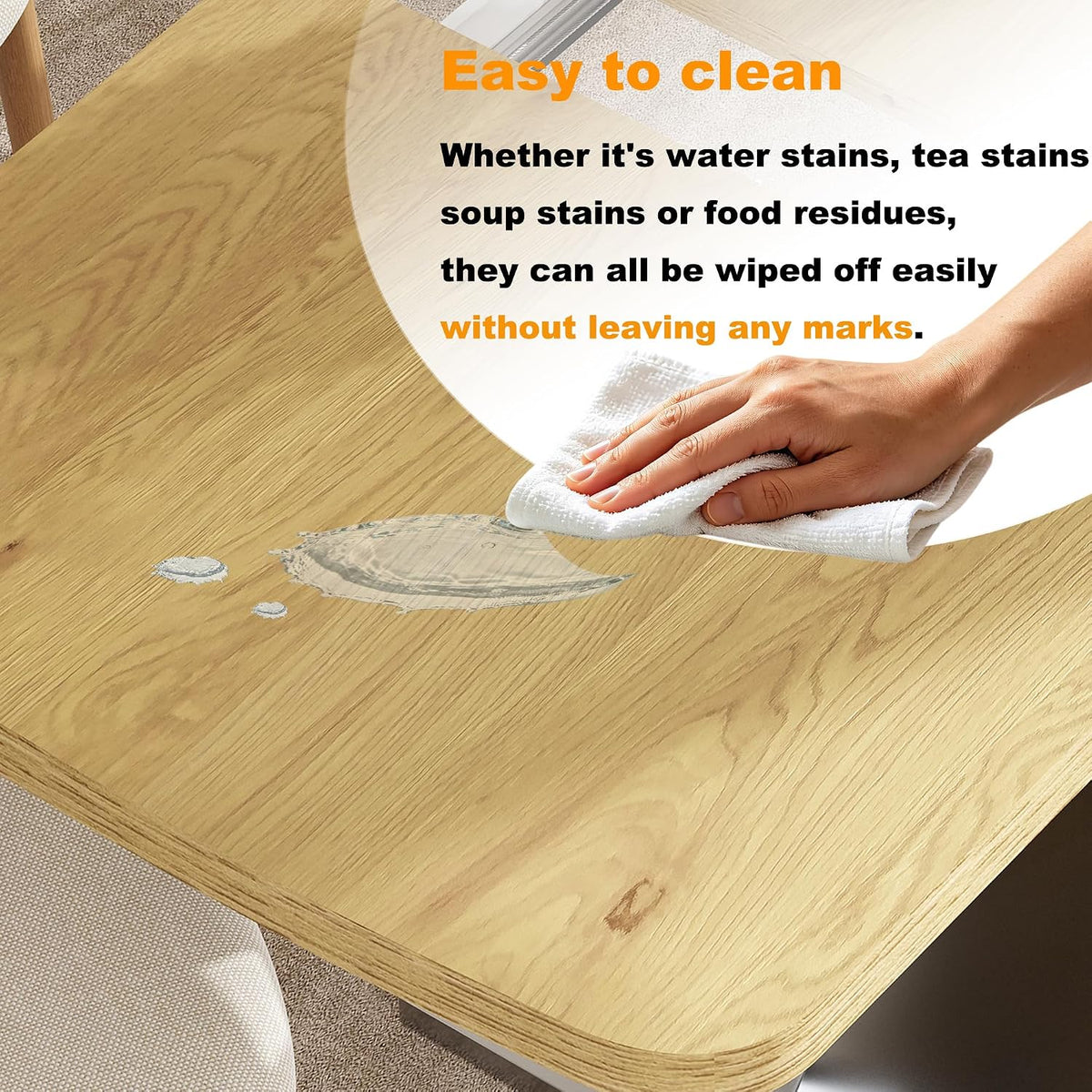Expandable Natural Wood Dining Table for 4-6, Extendable 47-63 Inch Scratch-Resistant Rectangle Dining Table with MDF Table Top and Stainless Steels X-Shape Base for Living Room Kitchen