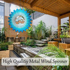 ISEO Dolphin Wind Spinner for Yard and Garden, Hanging Outdoor Decor, Yard Art, Porch and Patio Decorations, Metal Wind Spinners Outdoor, Weather Resistant, 12”
