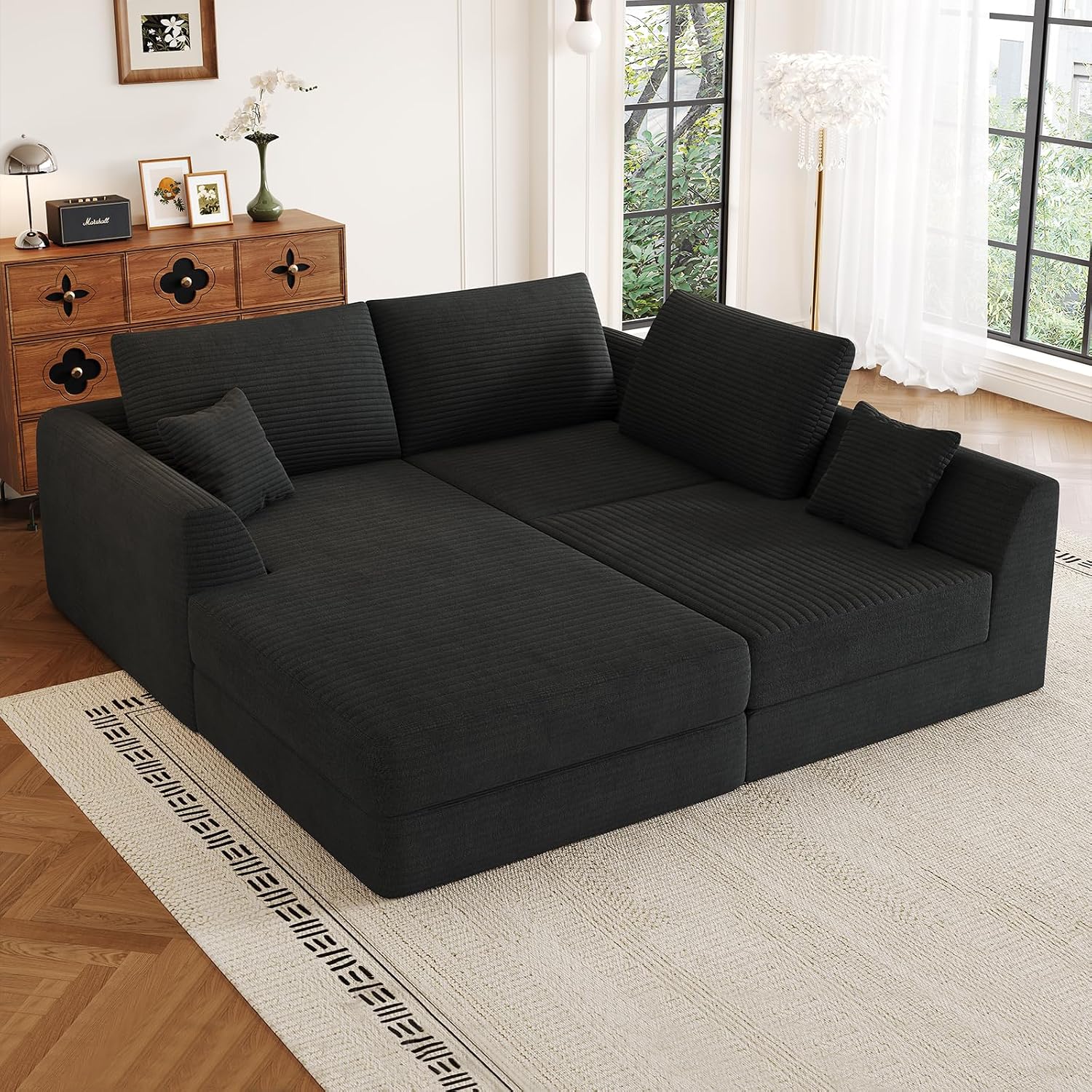 106” Modular Sectional Sofa, Cloud Sectional Couch with Deep Seat, Modern Modular L-Shape Sofa Couch with Chaise,Upholstered Couches for Living Room Bedroom No Assembly Required