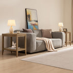 SICOTAS Rattan Living Room Side Table, 2 Pieces End Table with Storage
