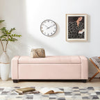 Mangodan 48" Ottoman with Storage, Soft Storage Ottoman Bench for Bedroom, Tufted Upholstered Window Benches, End of Bed Bench for Living Room, Entryway Bench with Seating, Foot Rest, Pink