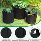 JERIA 12-Pack 30 Gallon, Vegetable/Flower/Plant Grow Bags, Aeration Fabric Pots with Handles (Black), Come with 12 Pcs Plant Labels