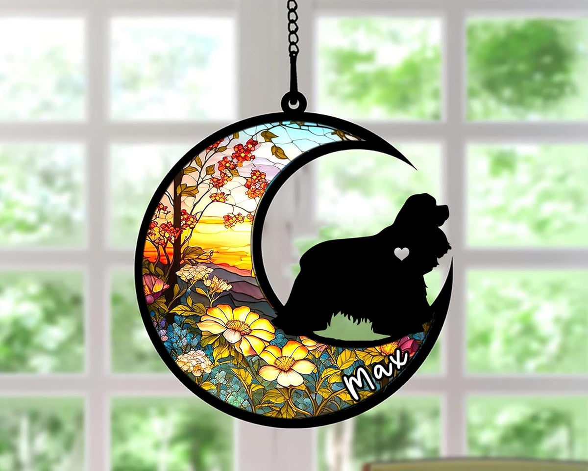 Personalized Dog Memorial, Custom Name American Cocker Spaniel Dog Christmas Ornament with Name, Custom Breeds, Pet Loss Light Catcher, Gifts for Lovers Loss of Pet Sympathy on Mothers Day Christmas