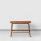 Benjara 33 Inch Saddle Seat Bench, Sandblasted Antique Brown Acacia Wood, Angled Frame Design, Rustic Entryway Bench for Dining Room, Bedroom, Hallway, Living Room and Home Decor