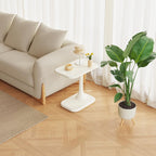 Guyii White End Table Small Side Table for Couch Modern Sofa TableLiving Room Table for Living Room, Bedroom Office