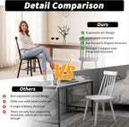 Black Wood Dining Chairs Set of 6, Windsor Farmhouse | Spindle Back, Solid Wood, Farmhouse Style, for Kitchen & Dining Room, Easy Assembly, Set of 6 Black, Country Decor