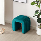 Multi-Functional Ottoman Stool, Footrest for Couch, Modern Vanity Stool for Make-up Room, Living Room and Entryway, Small Cute Footstool (Teal Velvet)