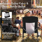 NEWBULIG Folding Camping Beach Chair for Adults, Low Profile Lawn Chair with Cup Holders & Carry Bag, Extra Wide Seat and High Back, Portable for Beach, Outdoors, Travel & Concerts, Black