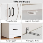 IRONCK Pantry Cabinet, Kitchen Storage Cabinet with 3 Door & Drawer, White | Adjustable Shelf. 67.5inch Tall. 5 Tier Freestanding. 150 lbs Per Shelf. Modern Style. FSC-certified Wood. Anti-tip.
