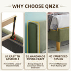 King Corduroy Upholstered Platform Bed with Headboard Wingback, Turtle