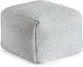 Anji Mountain Artisan Crafted Cotton Blend Pouf Ottoman | Versatile Floor Seating & Footstool for Living Room | Modern Boho Home Décor Accent | Filled Pouffe