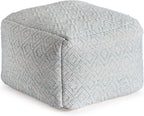 Anji Mountain Artisan Crafted Cotton Blend Pouf Ottoman | Versatile Floor Seating & Footstool for Living Room | Modern Boho Home Décor Accent | Filled Pouffe