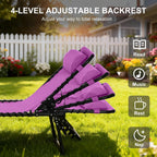 Outsunny Folding Chaise Lounge Chair Outdoor Mesh Seat Purple