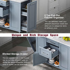 Rolling Kitchen Island Cart with Marble Countertop, Mobile Storage Kitchen Cabinet with Drawers & Cabinets for Small Kitchen Apartment