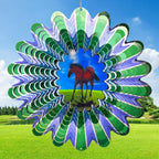 Animated Horse Wind Spinner | 3D Kinetic Hanging Wind Spinners & Sculptures, Garden Decoration Yard Ornament Outdoor Décor, Memorial Gift for Horse Lover, Men & Women
