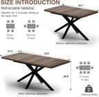 Extendable Dining Room Table for 4 6 8, 55"-70.9" Kitchen Table Rectangle Wood, Expandable Dining Table with Hidden Storage, Space Saving Farmhouse Kitchen Table for Kitchen Dining Living Room