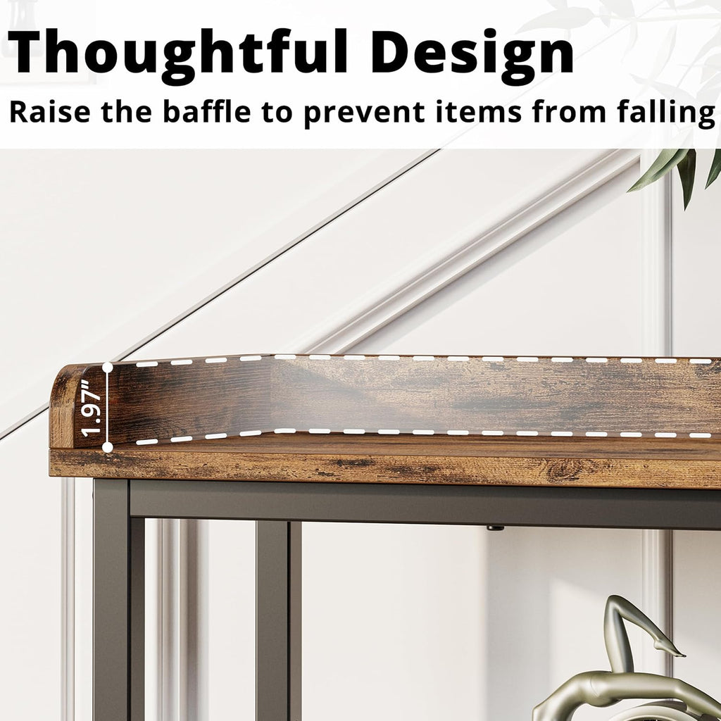 IRONCK Console Table with Power Outlet, One Piece Top, Sofa Table 55" | Entryway Table with Storage, Narrow Hallway Table for Entryway, Living Room, Foyer, Height Adjustable, Easy Assembly
