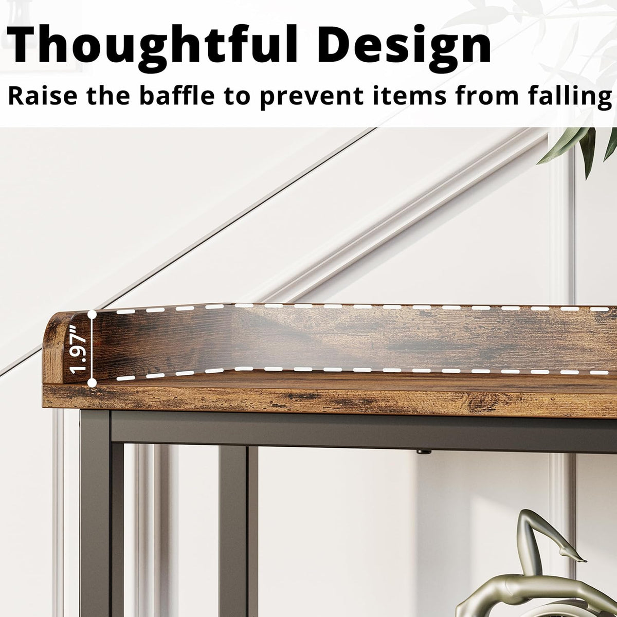 IRONCK Console Table with Power Outlet, One Piece Top, Sofa Table 55" | Entryway Table with Storage, Narrow Hallway Table for Entryway, Living Room, Foyer, Height Adjustable, Easy Assembly
