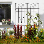 4 Pack Metal Garden Trellis 71" Black Fence Rustproof Garden Trellis for Climbing Plants Support Roses Flower Outdoor Lawn, Black