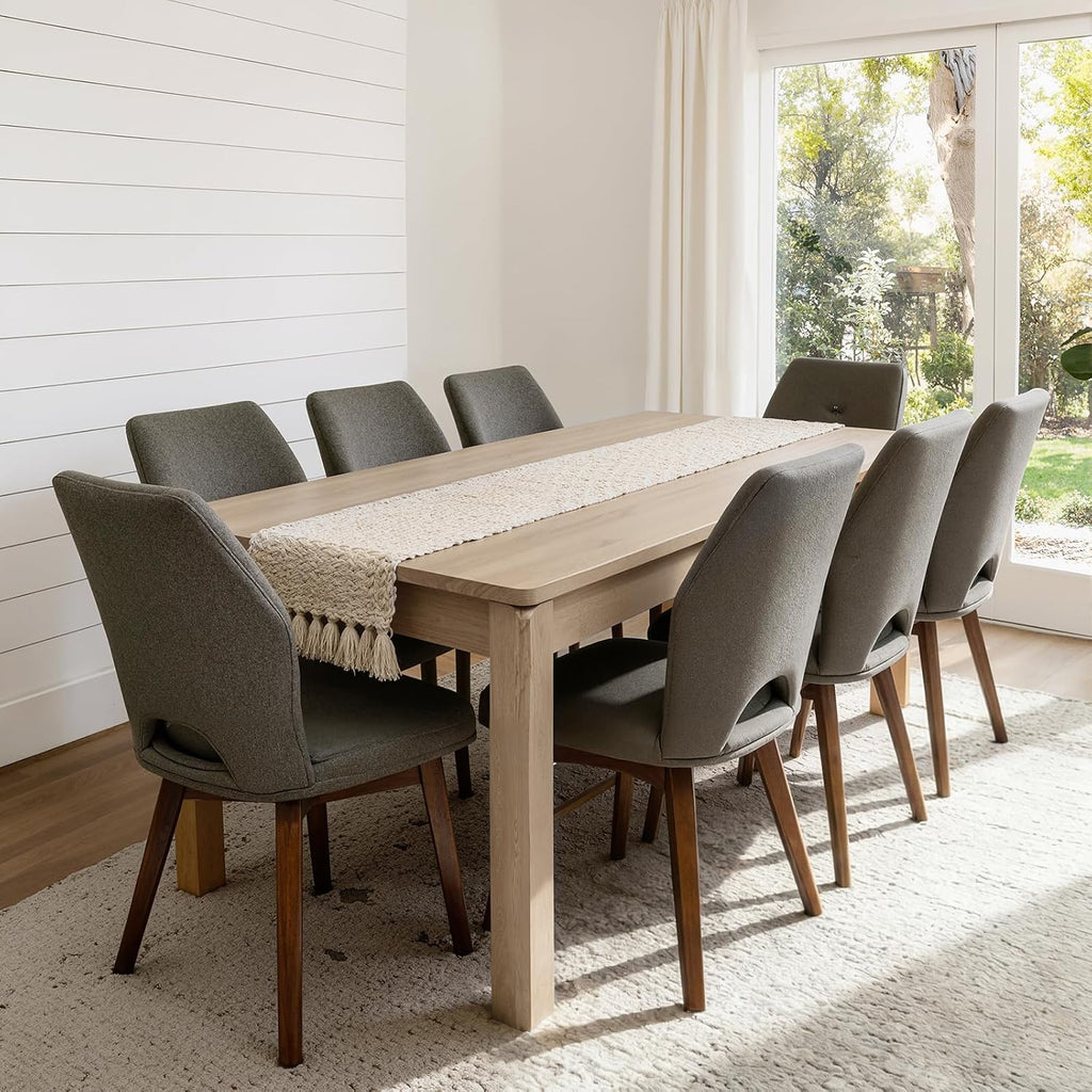 Farmhouse Dining Table for 6, Rectangle Dining Table, Kitchen Table Oak | Large Modern Wood Table for Home Office & Family Gathering - Sturdy Design