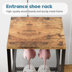 Shoe Rack Bench for Entryway,Free Standing Shoe Storage Organizer for Front Door Entrance,4-Tier Boot Rack Holder Shelf for Closet with Seat,Sturdy Shoe Shelves for High Heels(Brown)