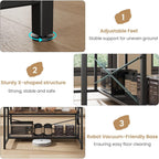 Industrial Kitchen Island Dining Table with Power Outlet, Retro | Microwave Stand with Storage Shelves, 2 Bar Stools and 5 Hooks, Coffee Bar for Dining Room, Living Room