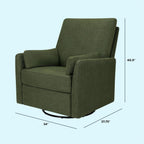 Carter's by Davinci Ethan Swivel Recliner in Performance Forest Green Linen, GREENGUARD Gold & CertiPUR-US® Certified