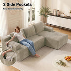 Cloud Sectional Couch, 97 Inch Modern Modular Sectional Sofa with Deep Seat, Corduroy Couches with L-Shape Right Chaise for Living Room Bedroom, No Assembly Required(Camel)